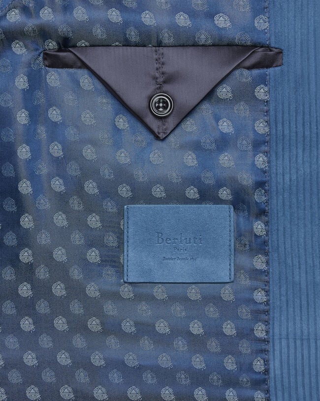Corduroy Leather Foresti&egrave;re Jacket, Dim Blue, hi-res