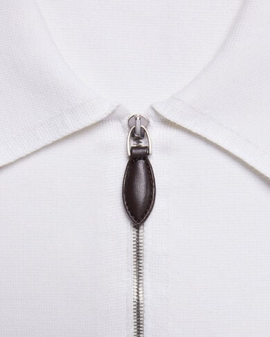 レザージッププラー ポロ, Off White, hi-res