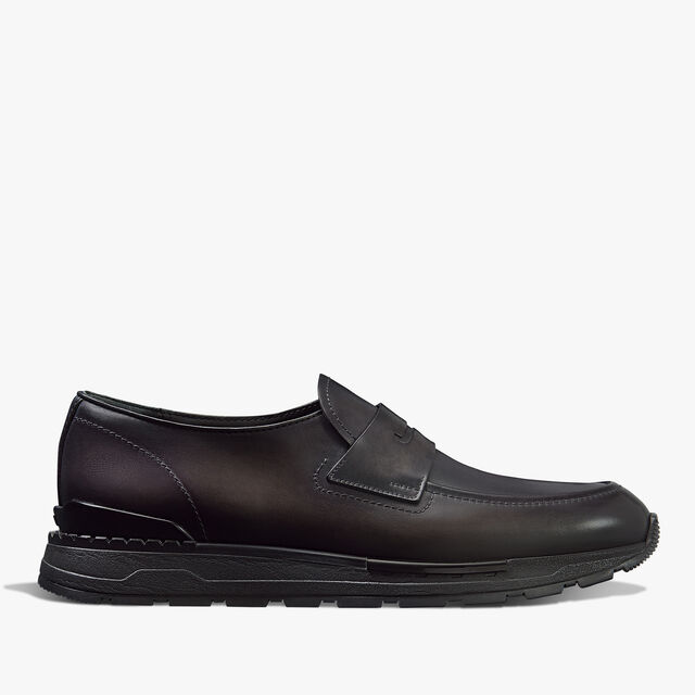 Sneaker Fast Track En Cuir De Veau Venezia, NERO GRIGIO, hi-res 1