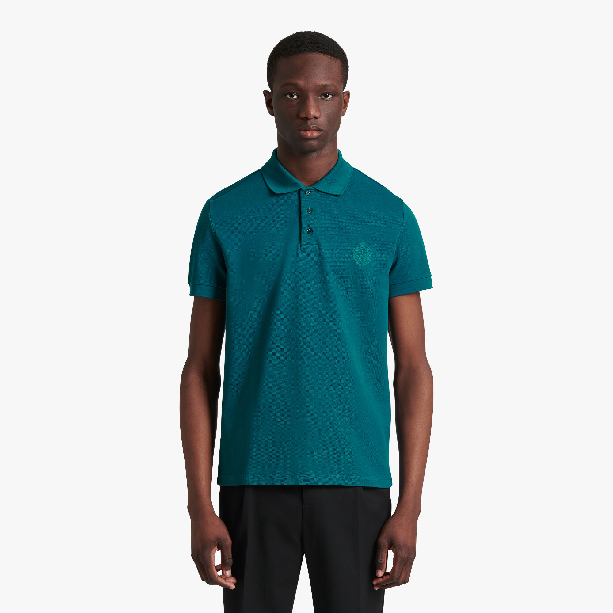 绣有纹饰的Polo衫, ALPINE GREEN, hi-res 2