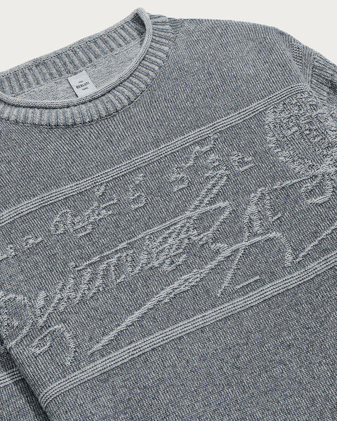 テクスチャード ジャカード スクリット入りセーター, Halftone Blue, hi-res