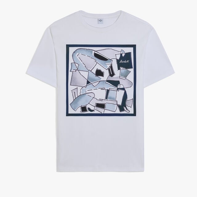 Shoe Collage T-shirt, OPTICAL WHITE/SHOE PATTERN BLU, hi-res 1