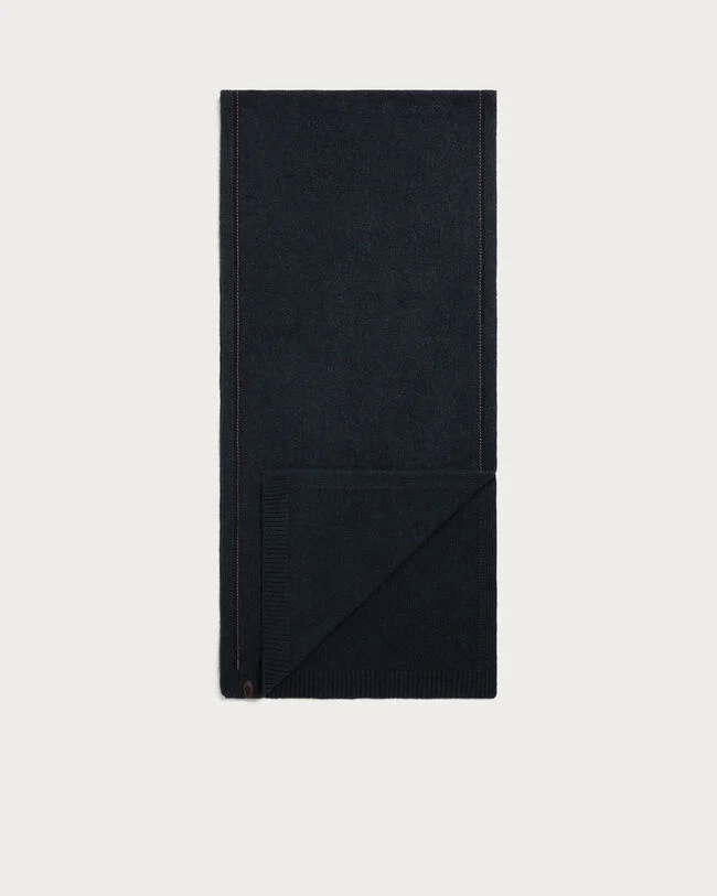 Leather Braiding Scarf, Cold Night Blue, hi-res