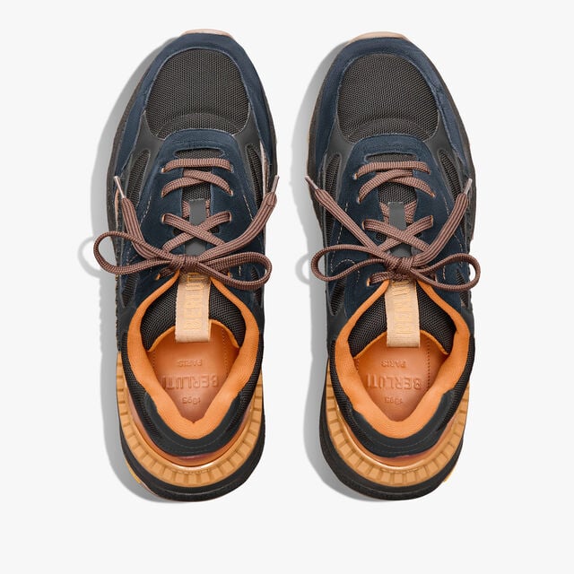 Skyrunning Leather And Nylon Sneaker, METEORITE BROWN, hi-res 4