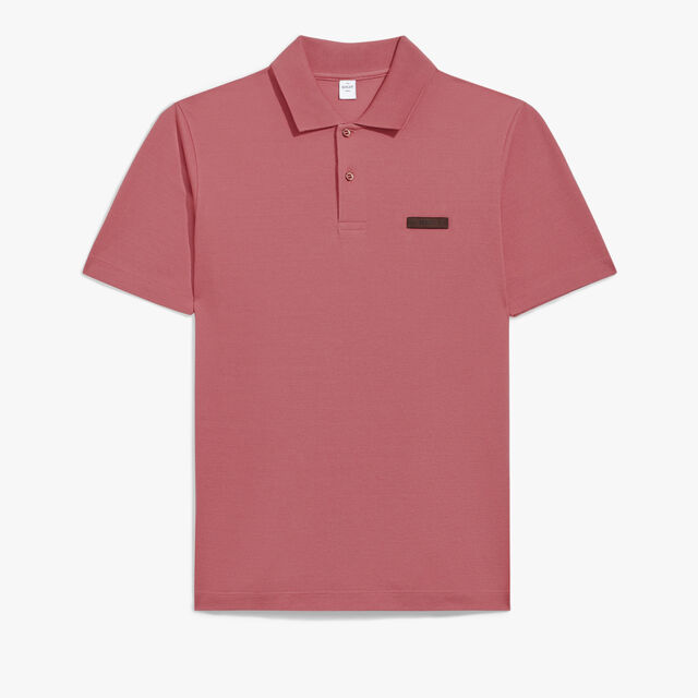 Classic Pique Leather Tab Polo, ROSEWOOD, hi-res 1