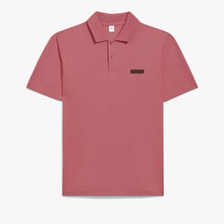 Classic Pique Leather Tab Polo, ROSEWOOD, hi-res