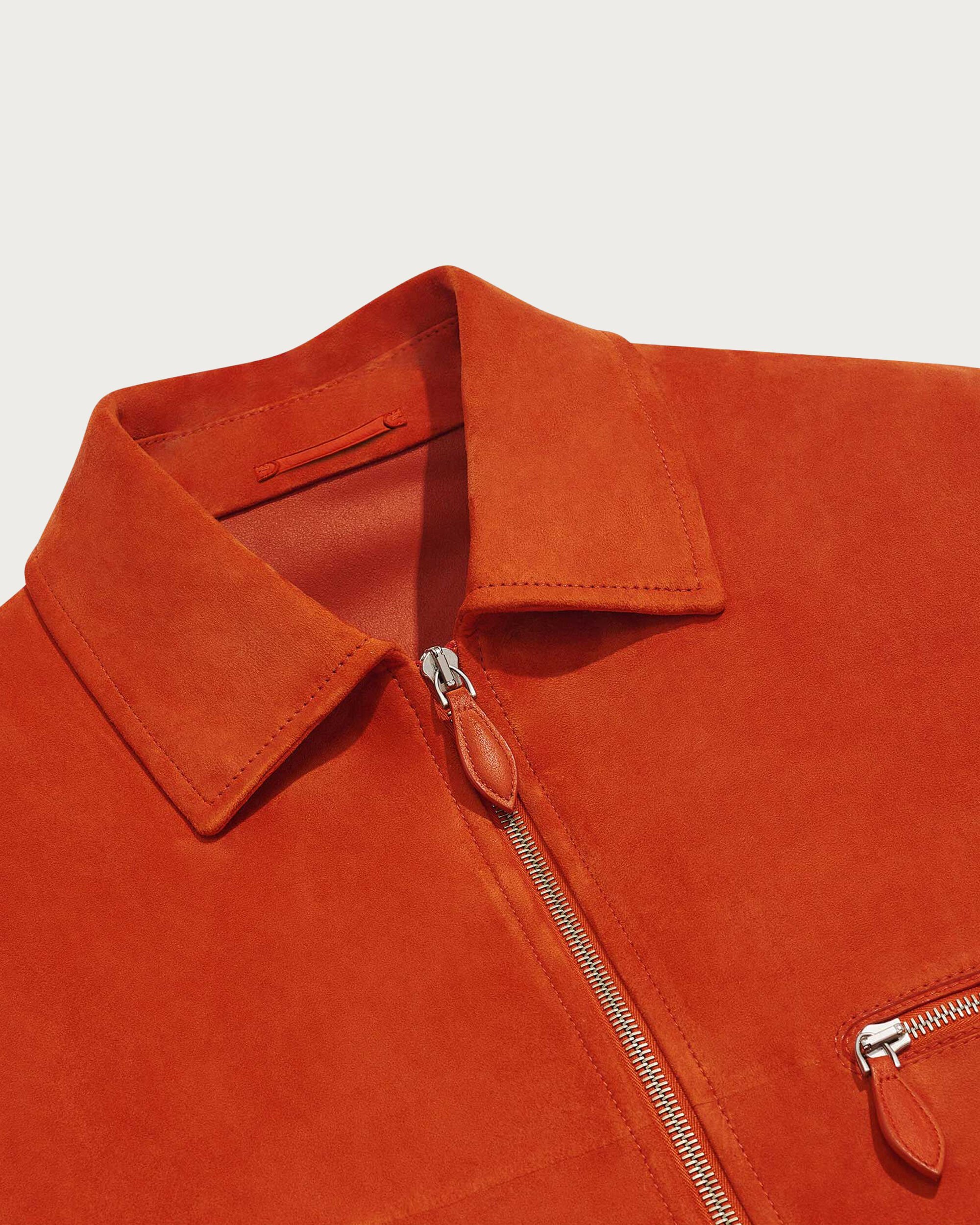 Leather Un Jour Blouson, Burnt Orange, hi-res