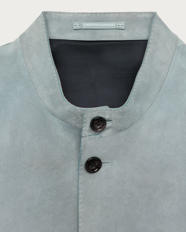 Patina Leather Foresti&egrave;re Jacket, Dove Blue, hi-res