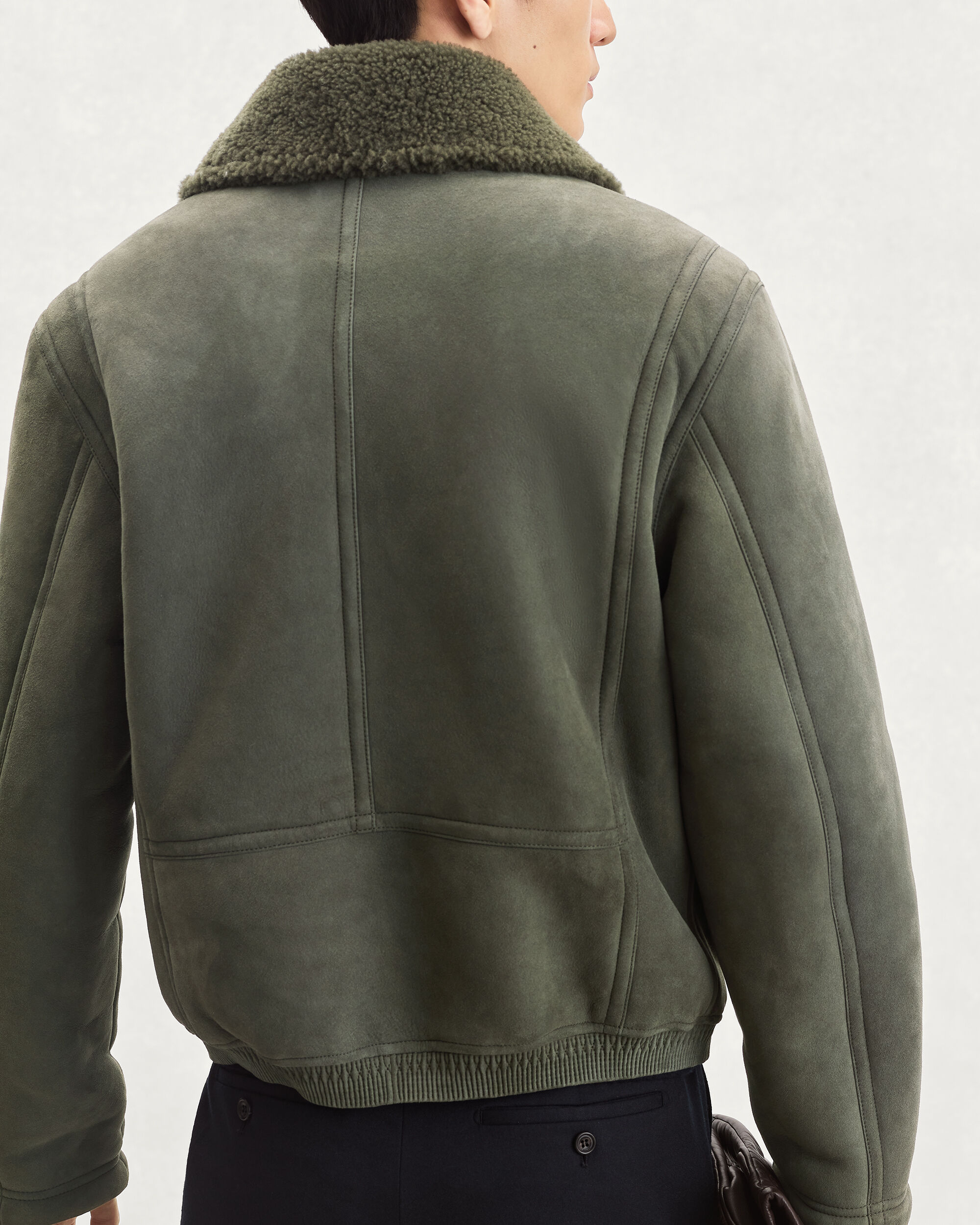 Shearling Blouson, Forest Green, hi-res
