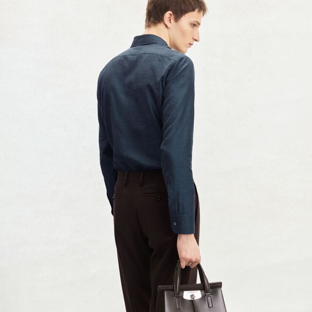 Andy Cotton Silk Scritto Shirt, COLD NIGHT BLUE, hi-res 3