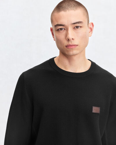 レザーディテール シャドウ クルーネック, Noir, hi-res