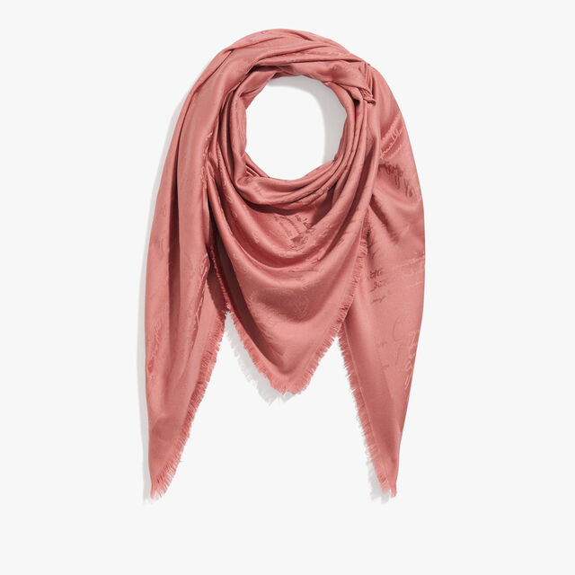 Wool & Silk Scritto Scarf, ROSEWOOD, hi-res 1