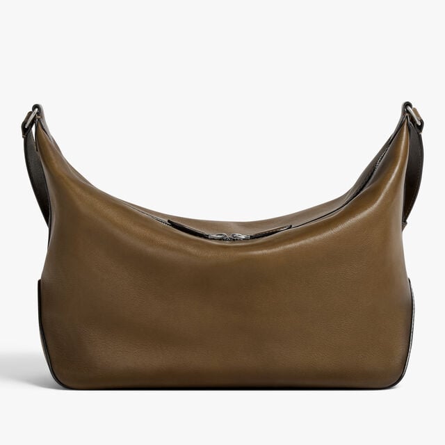 Toujours Soft Zipped Hobo In Leather, DARK KAKI, hi-res 3
