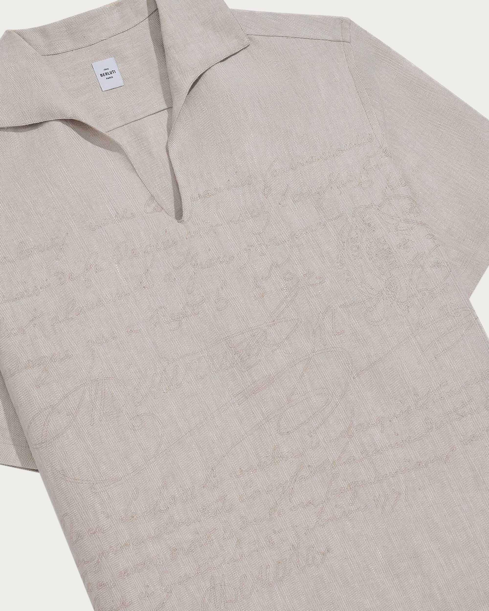Scritto Short Sleeved Vareuse, Shades Of Beige, hi-res