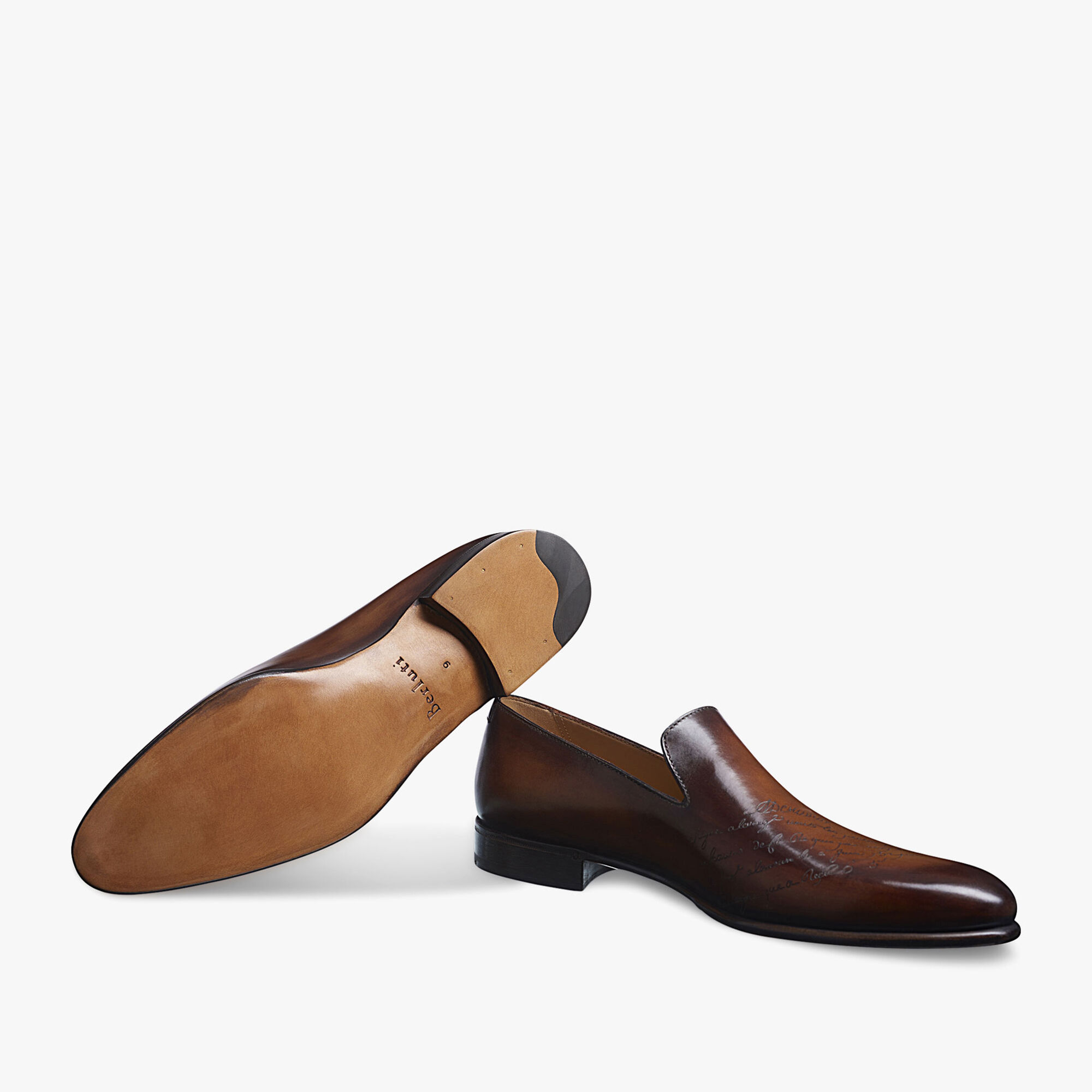 Cursive Galet Scritto Leather Loafer, TOBACCO BIS, hi-res 4