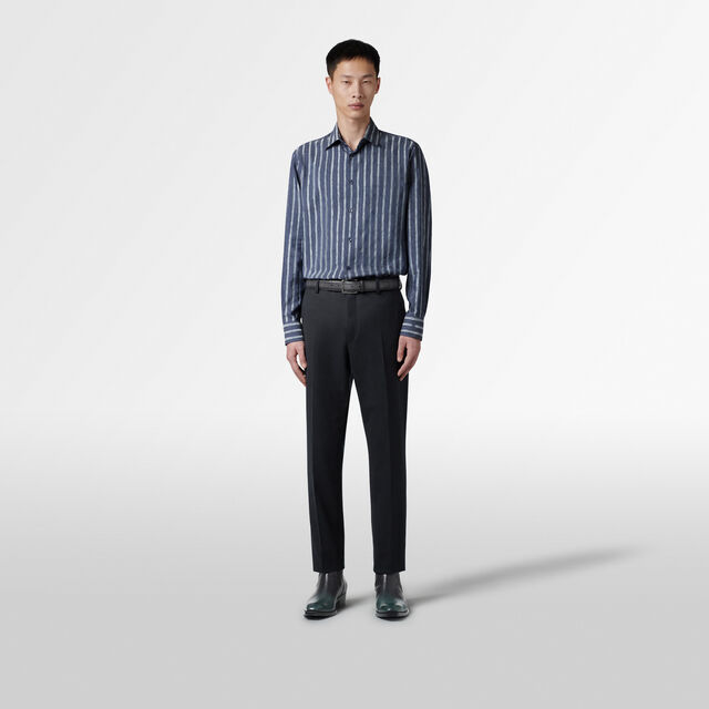 Alessandro Striped Scritto Shirt, BLUE SCRITTO STRIPES, hi-res 4