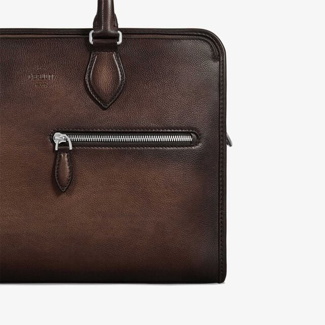 Un Jour Mini Leather Briefcase, SOFT BROWN, hi-res 5