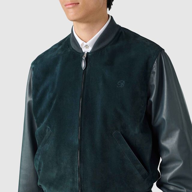 Mix Leather Bombers, ANTHRACITE BLUE, hi-res 6