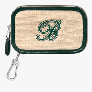 Swing Pouch Cotton Calf Leather Pouch, BEIGE, hi-res