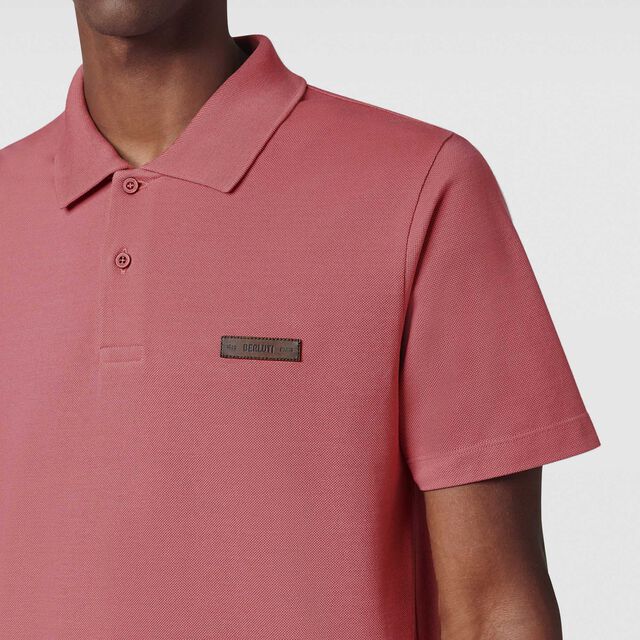 Classic Pique Leather Tab Polo, ROSEWOOD, hi-res 5