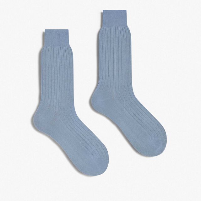 Cotton Ribbed Socks, ZENITH BLUE, hi-res 2