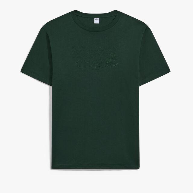 T-Shirt Avec Broderie Scritto, DEEP GREEN, hi-res 1