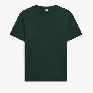 Embroidered Scritto T-Shirt, DEEP GREEN, hi-res