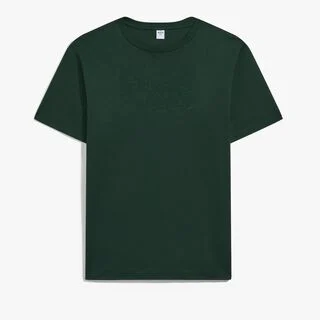 T-Shirt Avec Broderie Scritto, DEEP GREEN, hi-res