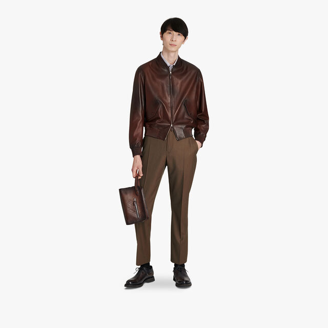 Patina Leather Bomber, COFFEE FUDGE, hi-res 4