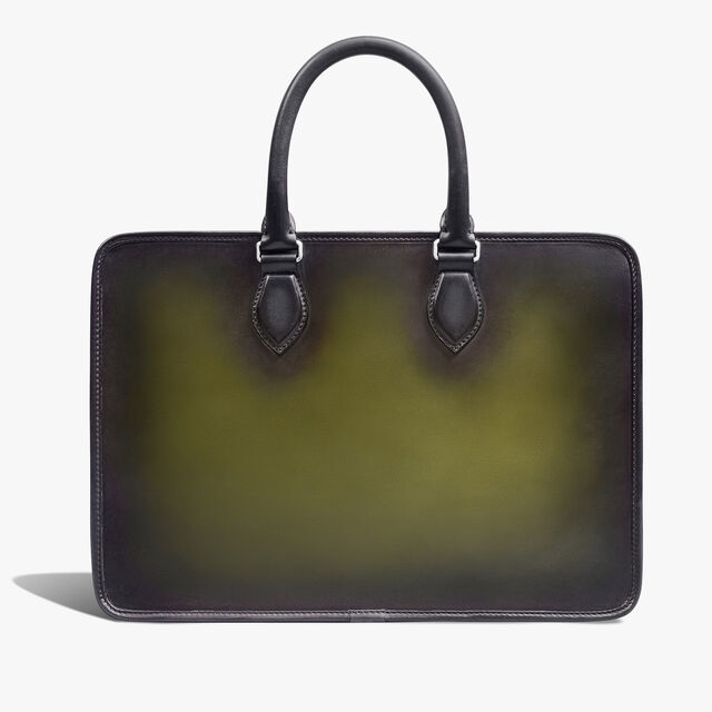 Un Jour Mini Gradiant Scritto Leather Briefcase, NERO GRIGIO + NERO CAVIAR, hi-res 3