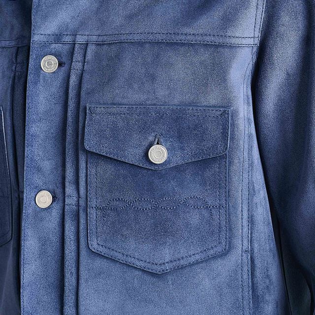 Suede Denim Jacket, ESSENTIAL BLUE, hi-res 7