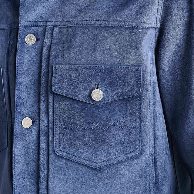 Suede Denim Jacket, ESSENTIAL BLUE, hi-res 6