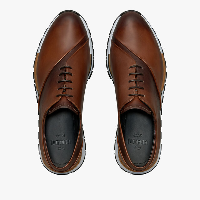 Fast Track Scritto Leather Sneaker, CACAO INTENSO, hi-res 3