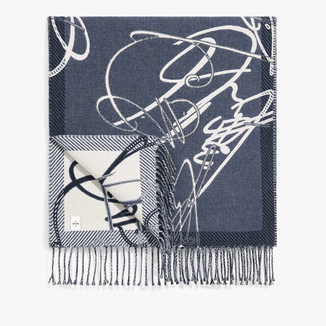 Fair Isle Scritto Scarf, BLUE CHARCOAL, hi-res 2