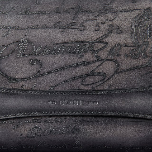 Tersio Scritto Leather Pouch, NERO GRIGIO, hi-res 5