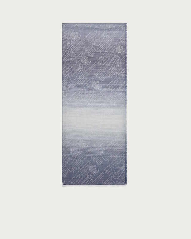 Degrad&eacute; Scritto Pattern Scarf, Purple, hi-res