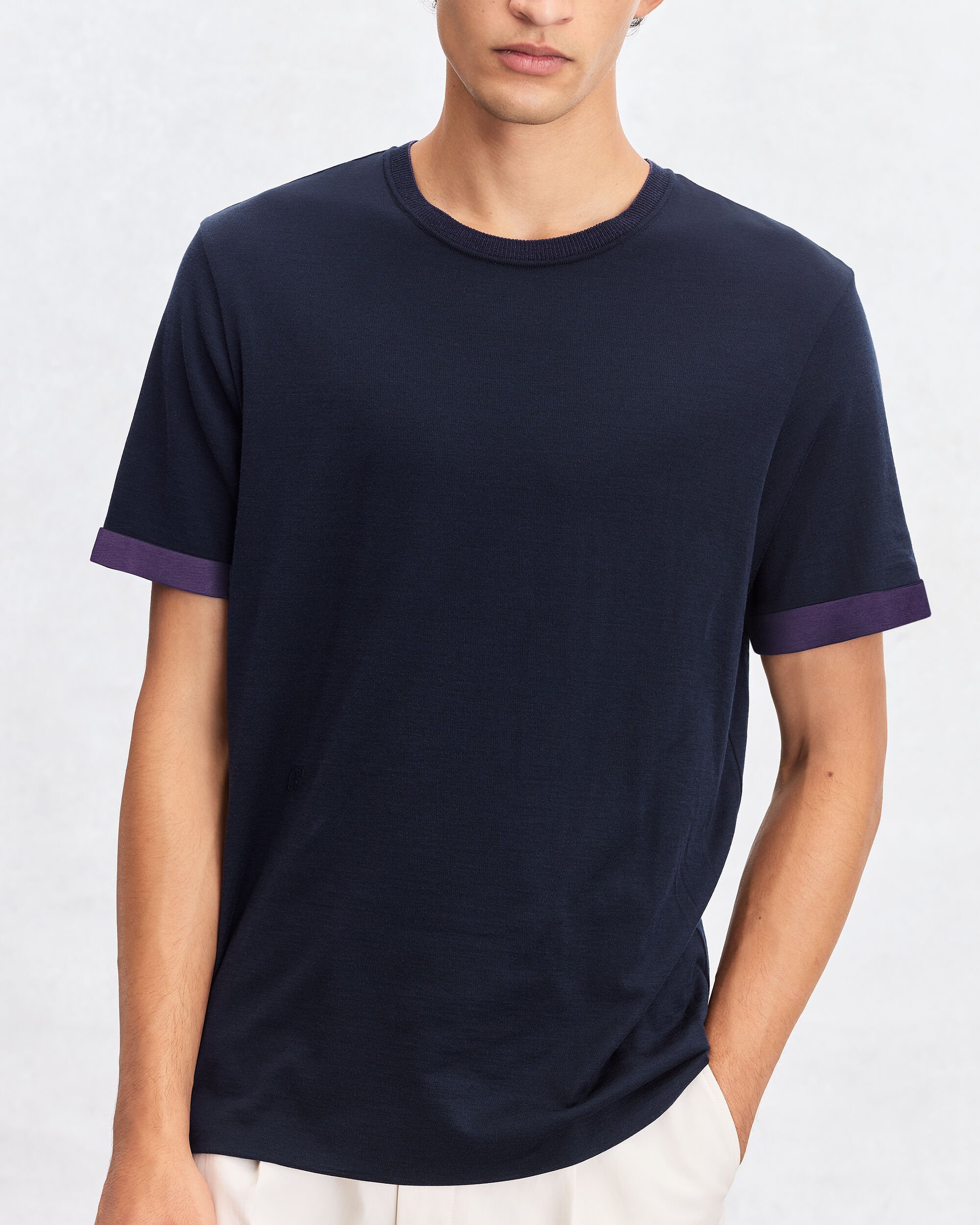 Bicolor Reversible T-Shirt, Navy & Purple, hi-res