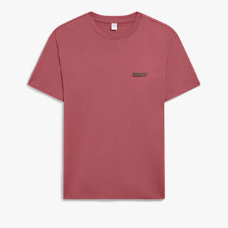 Leather Tab T-shirt, ROSEWOOD, hi-res