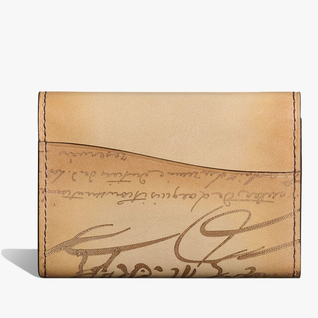 Imbuia Gradiant Scritto Leather Card Holder, MIRAGGIO, hi-res 2