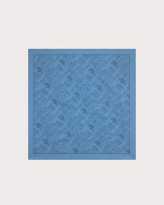 Scritto Pattern Handkerchief, Woad, hi-res