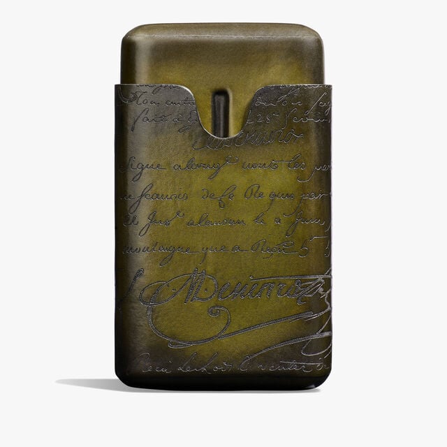 Étui Quatre Cigares En Cuir Scritto, NERO CAVIAR, hi-res 2