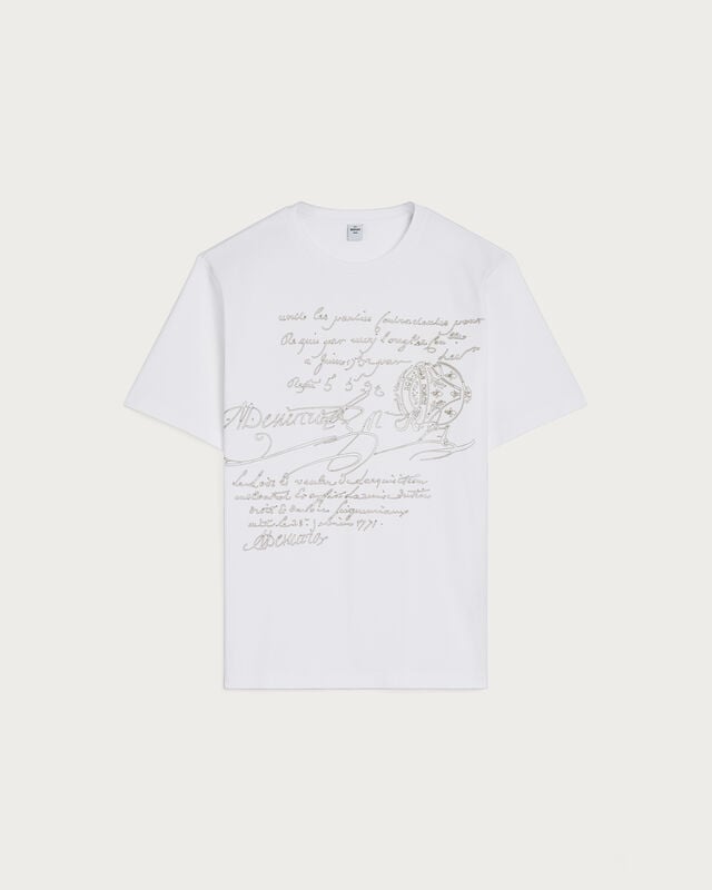 Scritto Embroidery T-shirt, Blanc Optique, hi-res