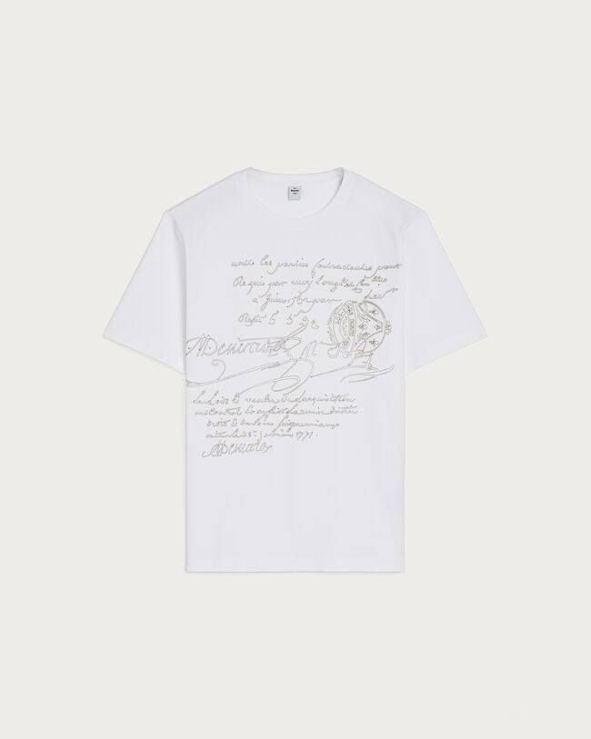 Scritto Embroidery T-shirt, Blanc Optique, hi-res