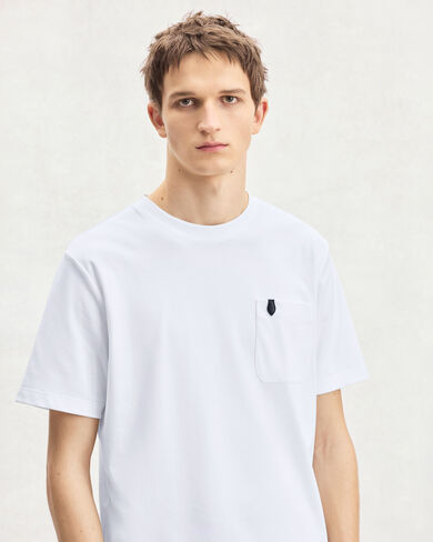 レザーディテール ポケット Tシャツ, Blanc Optique, hi-res