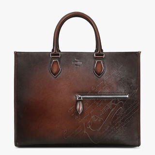 Ulysse Small Scritto Swipe Leather Tote Bag, TDM INTENSO, hi-res