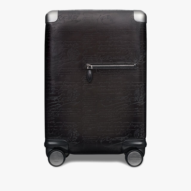 Formula 1005 Scritto Leather Rolling Suitcase, NERO GRIGIO, hi-res 1