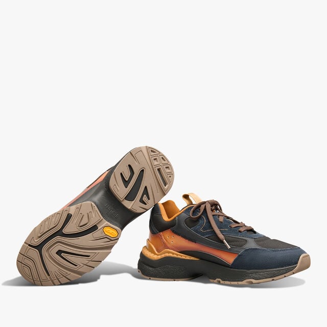 Skyrunning Leather And Nylon Sneaker, METEORITE BROWN, hi-res 5
