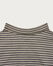 T-Shirt Ray&eacute; &agrave; Col Chemin&eacute;e, Stripes Black & Taupe, Image 1