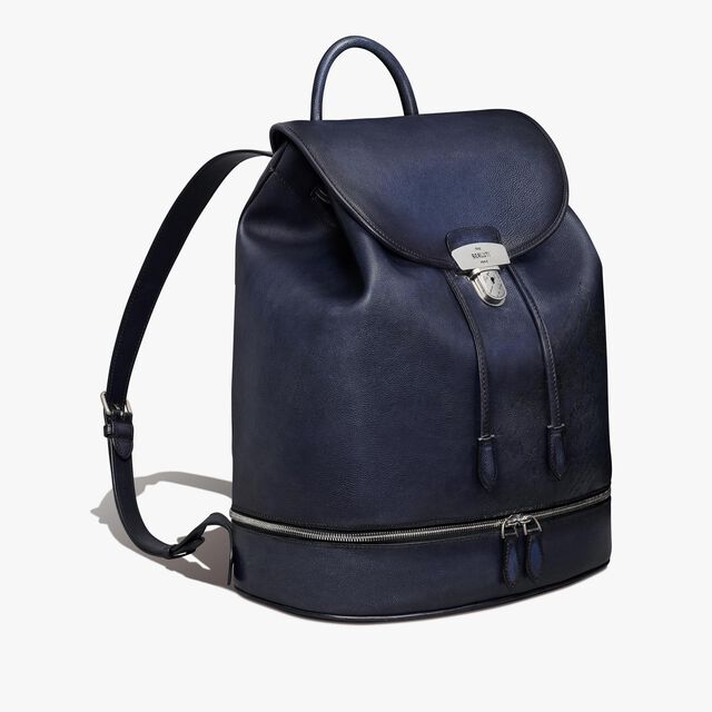Escape Scritto Leather Backpack, INDIGO DENIM, hi-res 3