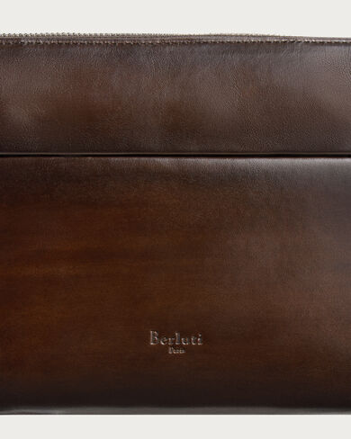 Tersio Gaspard Zipped Pouch, Marrone Intenso, hi-res